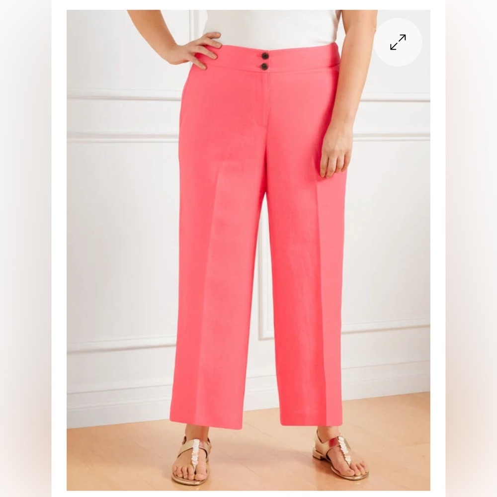 NWT Talbots Classic Linen Wide Crop Pants Plus size 20